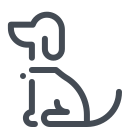 pastel color style dog sit icon