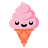 color style kawaii ice cream icon