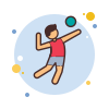bubbles style volleyball player icon
