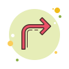 bubbles style forward arrow icon