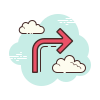 cloud style 앞으로 화살표 icon