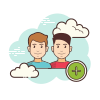 cloud style 사용자 그룹 남자 추가 icon