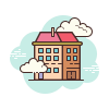 cloud style 건물 icon