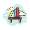 cloud style book shelf icon