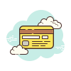 cloud style bank karte rückseite icon