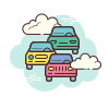 cloud style traffic jam icon