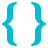 color style curly brackets icon