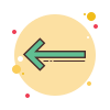 bubbles style left arrow icon