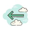 cloud style left arrow icon