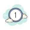 cloud style 1 en círculo icon