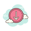 cloud style 아래 원 icon