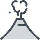 pastel color style volcano icon