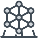 pastel color style atomium icon
