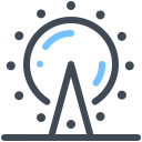 pastel color style ferris wheel icon