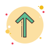 bubbles style arrow pointing upward icon