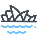 pastel color style sydney opera house icon