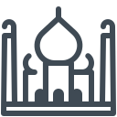 pastel color style taj mahal icon