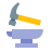 color style hammer and anvil icon