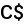 material rounded style canadian dollar icon