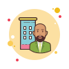bubbles style business building icon