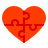 color style heart puzzle icon