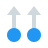 color style two finger swipe up icon