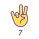 Digit Seven in ASL icon