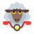 color style sheep on bike icon