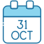 外部 10 月 31 日时间和日期 Bearicons-blue-bearicons icon