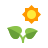 Planta sob sol icon