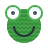 color style knitted frog icon