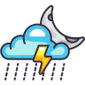 cloud rain storm moon icon