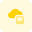 Online image storage on a cloud server icon