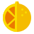 color glass style tangelo icon