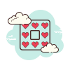 cloud style heart border icon