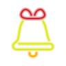 neon style jingle bell icon