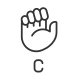 Letter C in ASL icon