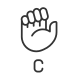 letter c in asl icon