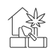 esterno-Hempcrete-cannabis-lineare-contorno-icone-papa-vettore icon