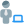 remote working businessman from home on laptop icon