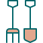 shovel and rake icon