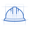 blueprint style safety hat icon
