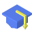 isometric color style 졸업 모자 icon