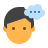 color style denkender mann icon