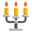 Lámpara de tres velas de luz icon
