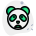 Panda emoji frowning pictorial representation with mouth open icon