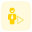 single music played by businessman on a portal icon