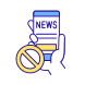 externo-Stop-Reading-News-Online-news-overload-filled-color-icons-papa-vector icon