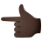 emoji style 백핸드 색인 가리키기 왼쪽 어두운 피부색 icon