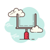 cloud style american football goal icon